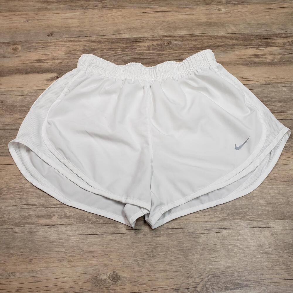 Nike Dri-FIT Running Shorts Womens Medium White Lined Athletic Mesh 831558-100
